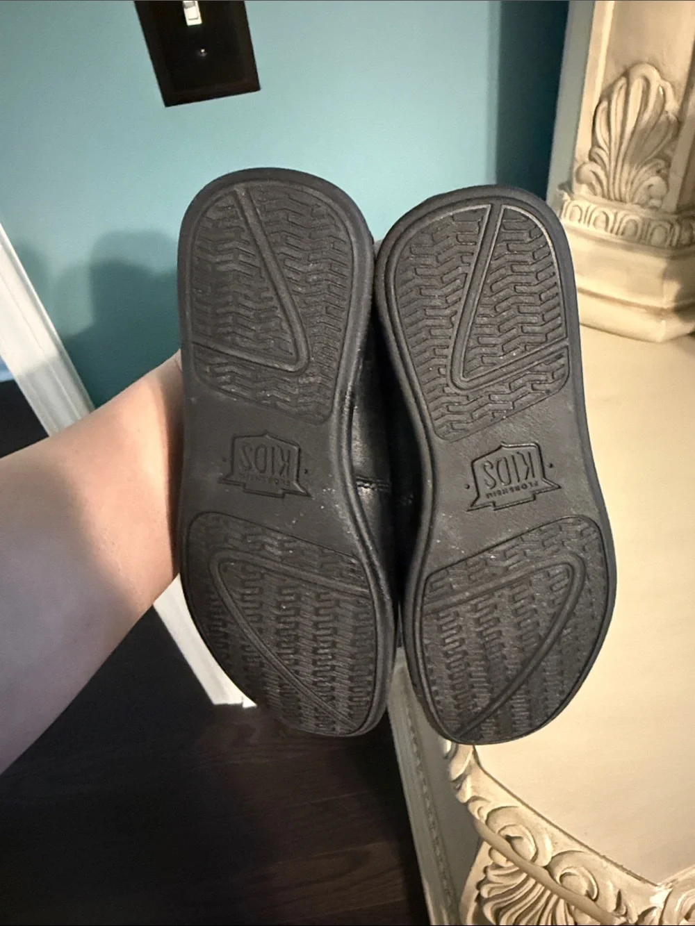Florsheim Black Leather Slip-On Kids Dress Loafers